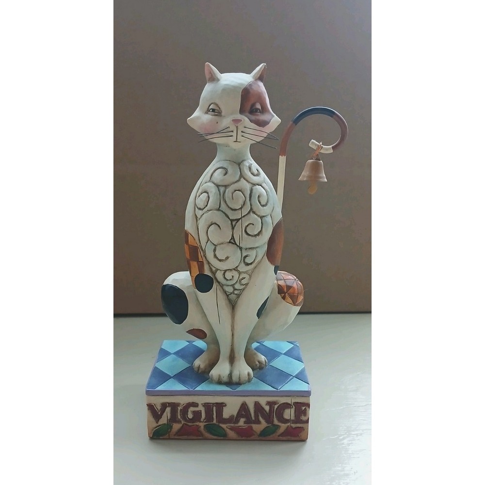 Jim Shore Cat Figurine 2006 Folk Art Country Farmhouse Vigilance Heartwood Creek